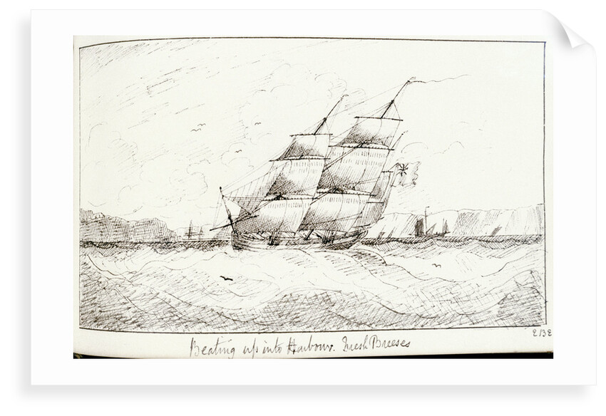 Sailing vessels at sea by Edward Bamfylde Eagles