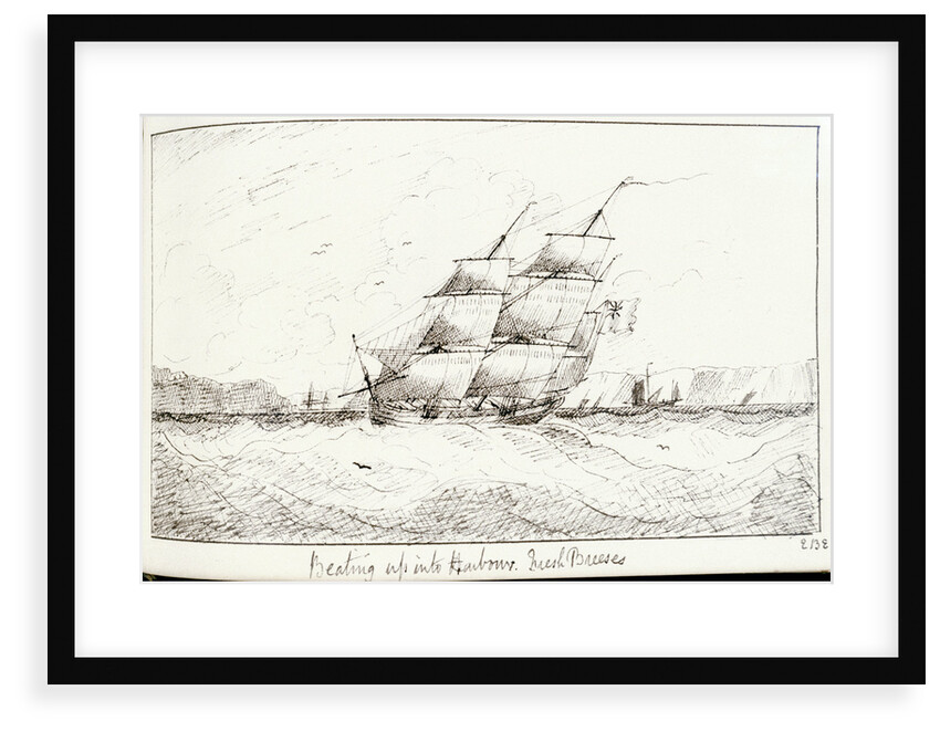 Sailing vessels at sea by Edward Bamfylde Eagles