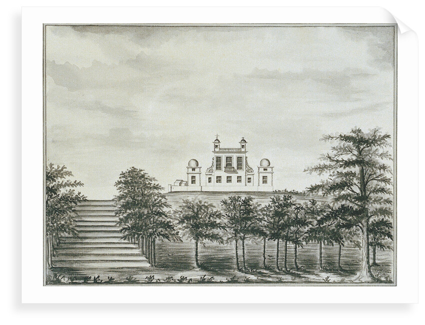 View of the Royal Observatory Greenwich, from the bottom of the hill, with steps leading up by John Charnock