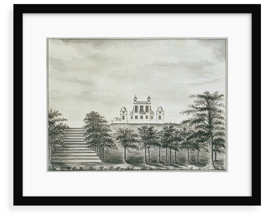 View of the Royal Observatory Greenwich, from the bottom of the hill, with steps leading up by John Charnock
