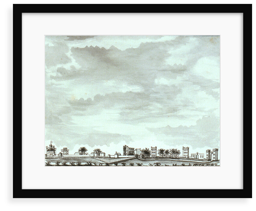 Wide view of Vanbrugh Castle, Vanbrugh House, Sherwood and Vanbrugh Gateway by John Charnock