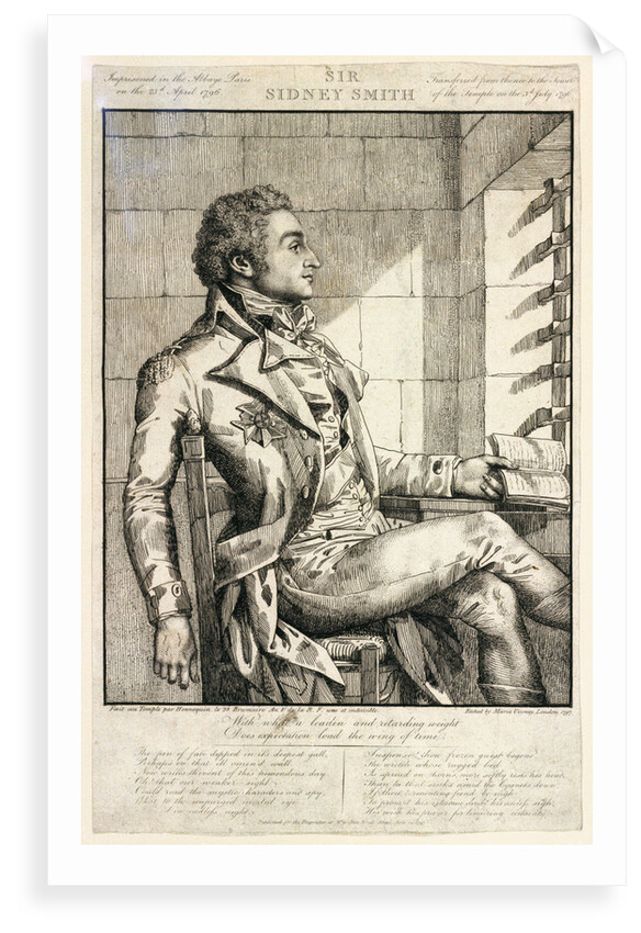 Sir Sidney Smith. Imprisoned in the Abbaye Paris by Philippe Auguste Hennequin