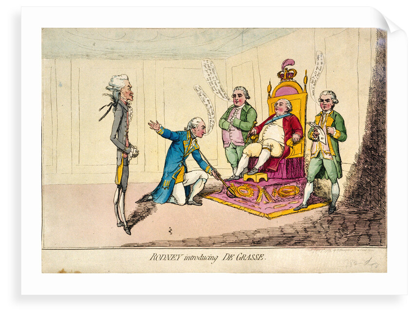 Rodney introducing de Grasse (caricature) by H. Humphrey
