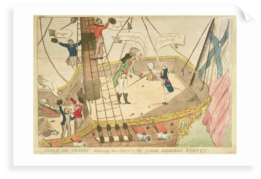 Count de Grasse delivering his sword to the Gallant Admiral Rodney by P. Mitchell