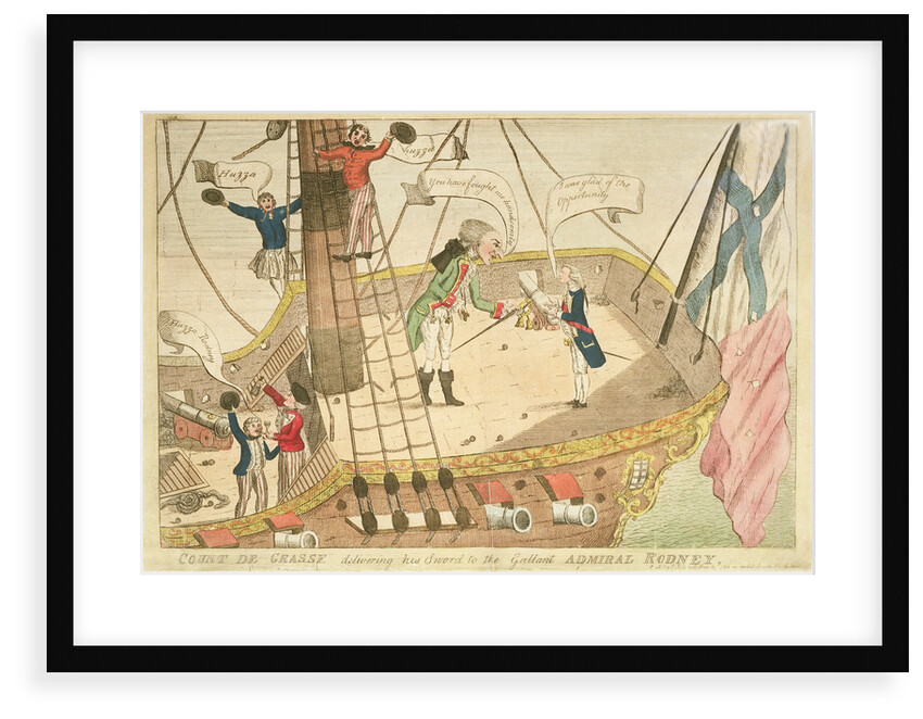 Count de Grasse delivering his sword to the Gallant Admiral Rodney by P. Mitchell