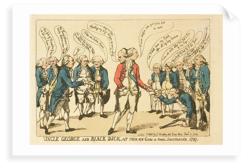 Uncle George and Black Dick at their New Game of Naval Shuttlecock 1787 by George Humphrey