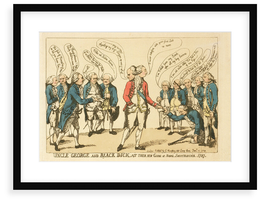 Uncle George and Black Dick at their New Game of Naval Shuttlecock 1787 by George Humphrey