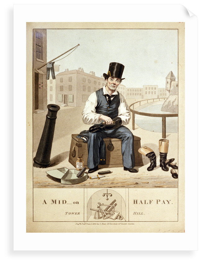 A mid on half pay. Tower Hill by C. Hunt
