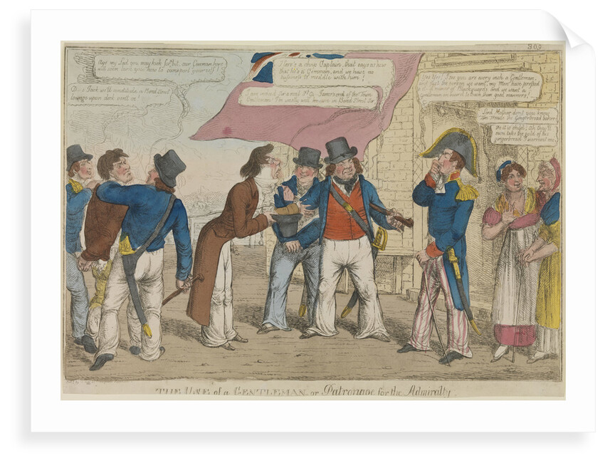 'The use of a gentleman or patronage for the Admiralty' (caricature) by Thomas Tegg