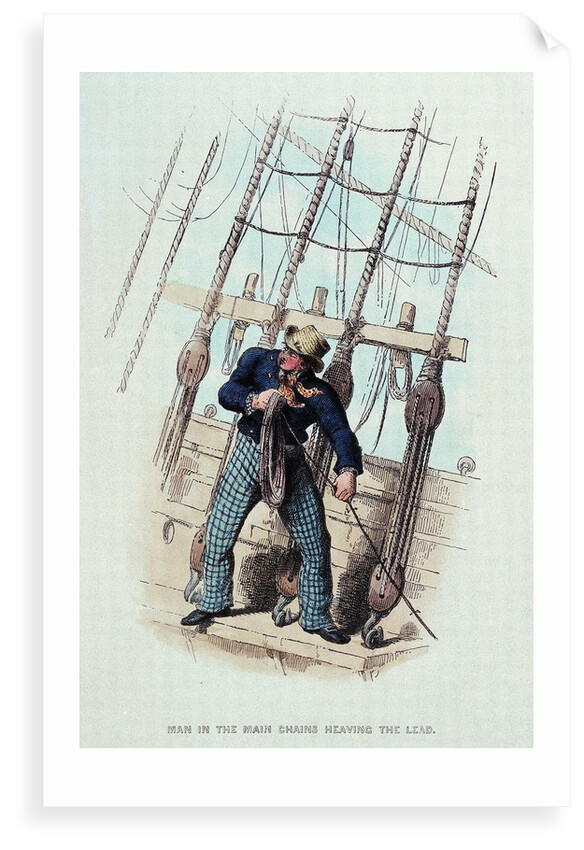 Man in the main chains heaving the lead by unknown