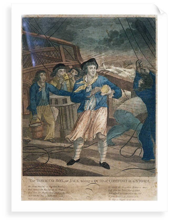 The Tobacco Box, or Jack taking a Quid of Comfort in a storm by John Fairburn