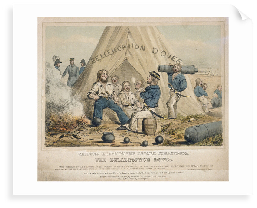 Sailors' encampment before Sebastopol The Bellerophon Doves by Read & Co