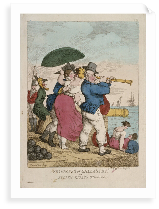 Progress of Gallantry, or Stolen kisses sweetest by Thomas Rowlandson