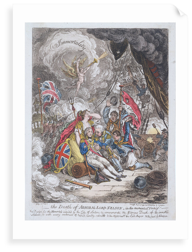 The Death of Admiral Lord Nelson - in the moment of Victory by James Gillray