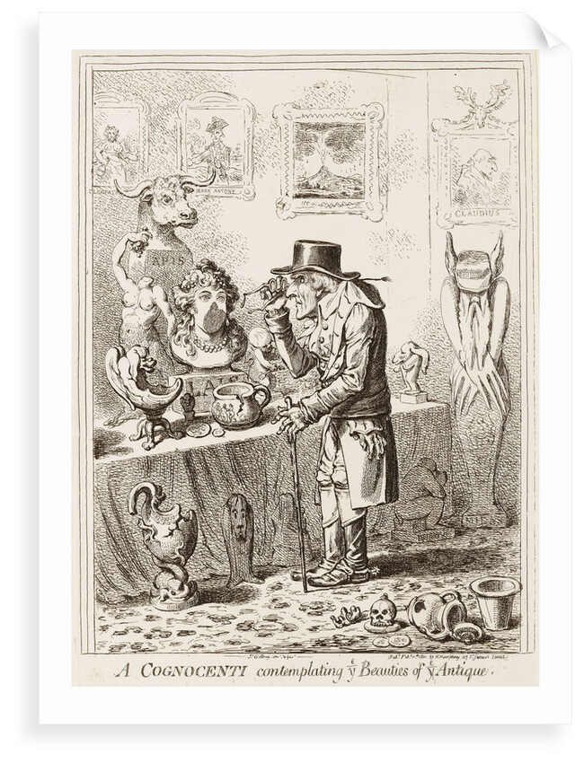 A Cognocenti contemplating ye Beauties of ye Antique by James Gillray