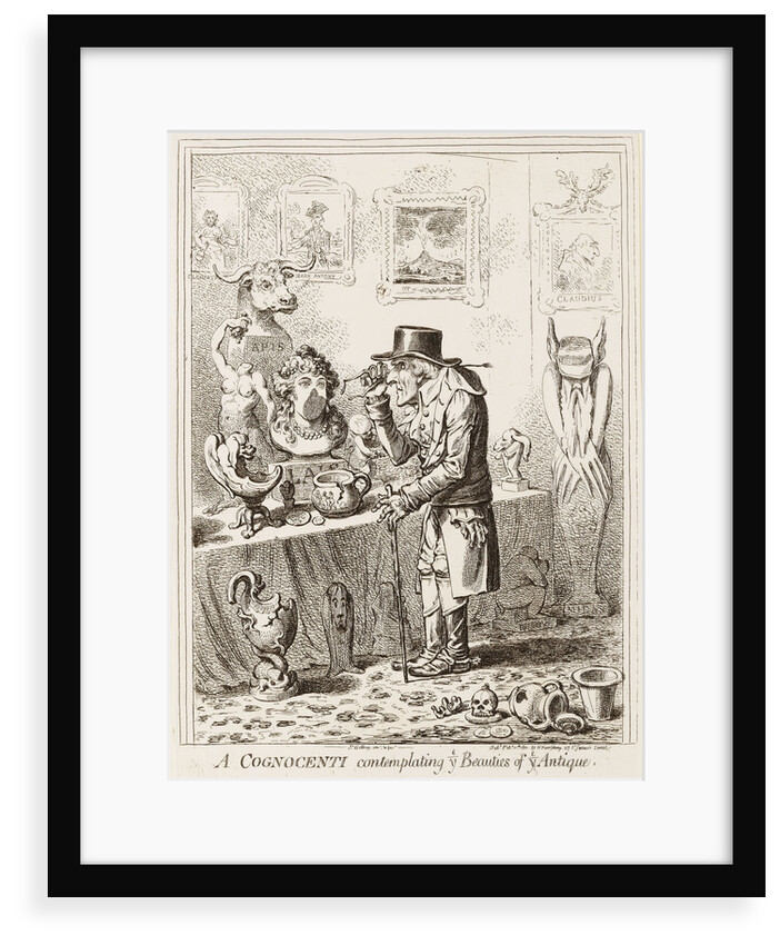 A Cognocenti contemplating ye Beauties of ye Antique by James Gillray