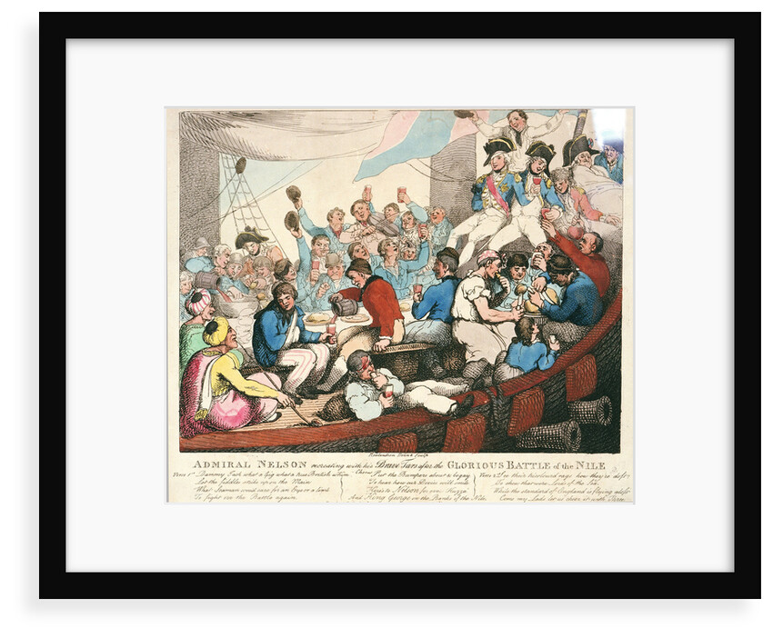 Admiral Nelson recreating with his Brave Tars after the Glorious Battle of the Nile by Thomas Rowlandson