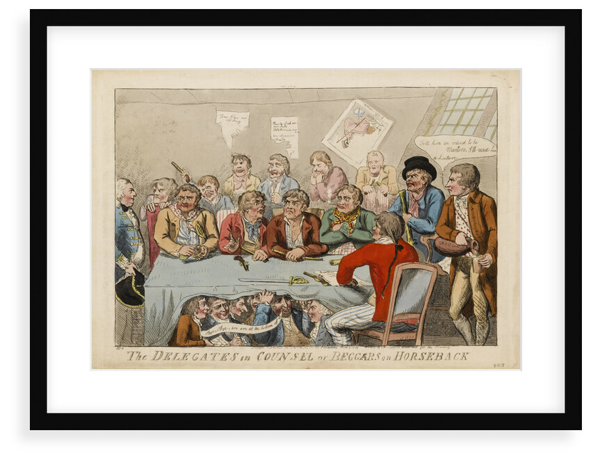 The Delegates in Counsel or Beggars on Horseback by S.W. Fores