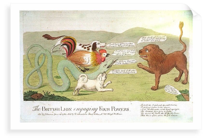 The British Lion engaging Four Powers by J. Barrow
