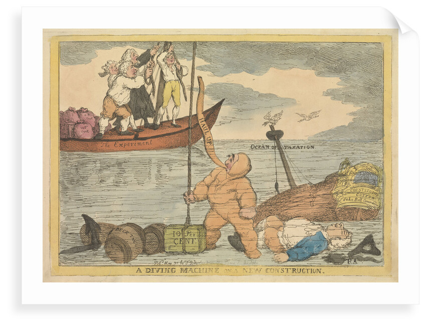 A Diving Machine on a New Construction by Thomas Rowlandson
