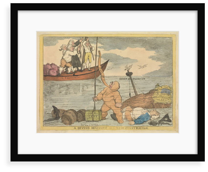 A Diving Machine on a New Construction by Thomas Rowlandson