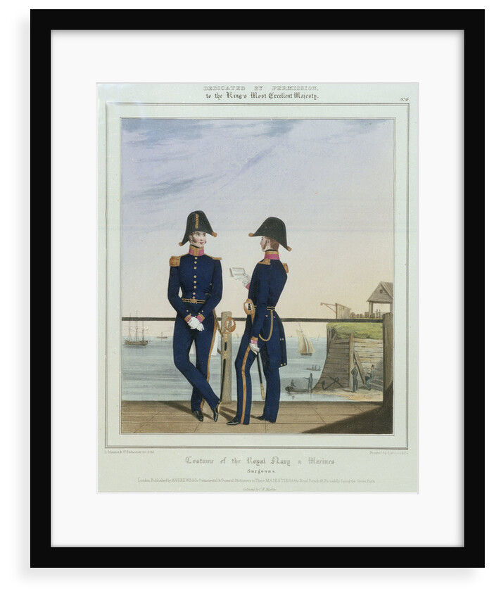 Costume of the Royal Navy & Marines: surgeons in uniform by L. Mansion