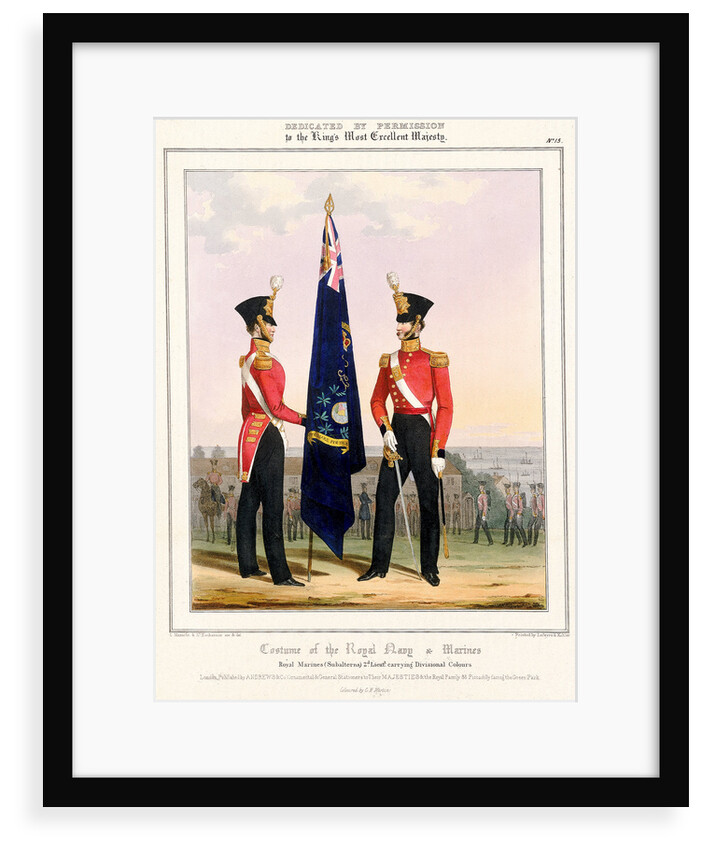 Costume of the Royal Navy & Marines. Royal Marines (Subalterns) 2d. Lt. by L. Mansion