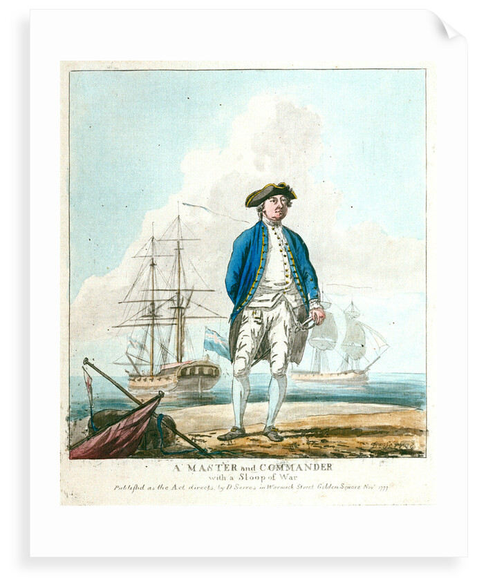 A master and commander with a sloop of war by D. Serres