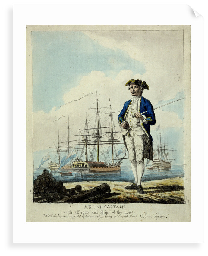 A post captain with a frigate and ships of the line. by D. Serres