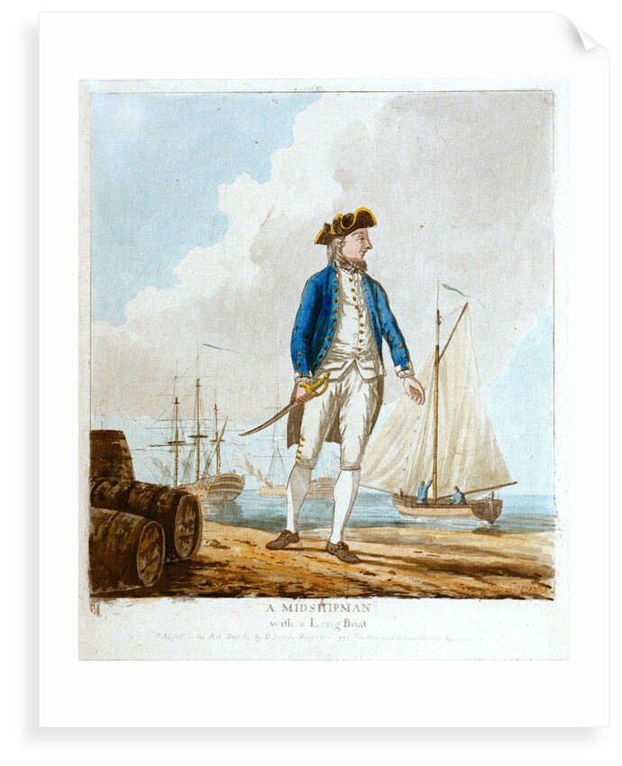 A midshipman with a long boat by D. Serres