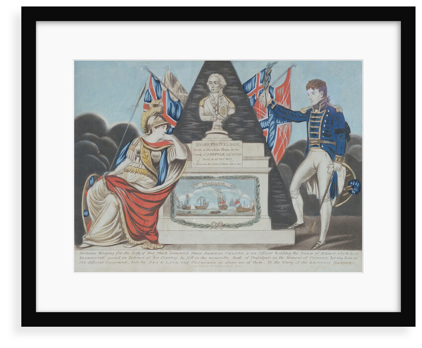 'Britannia Weeping for the Loss of Her Much Lamented Hero Admiral Nelson by P. Patriarcha
