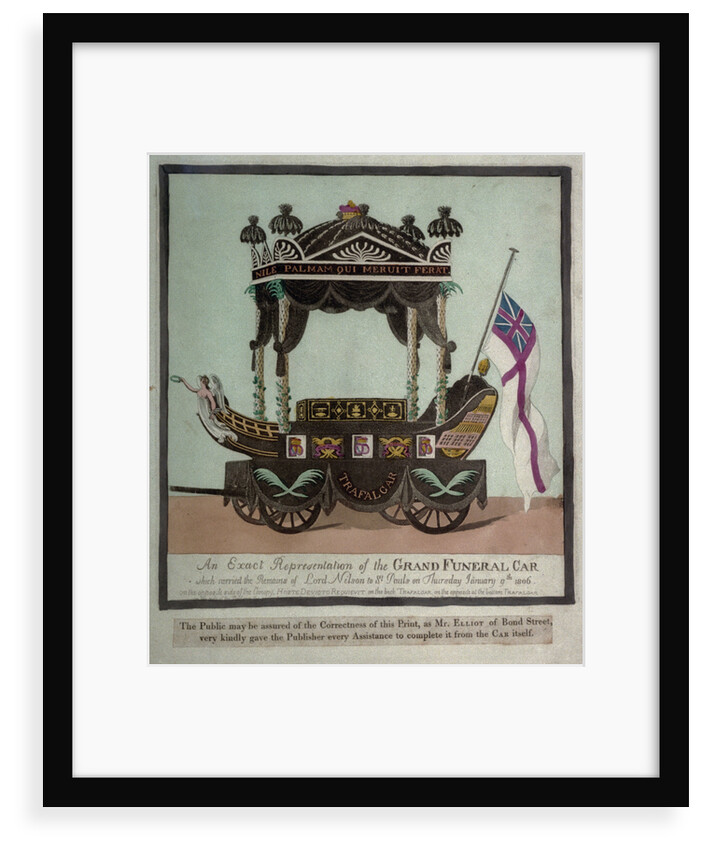 An Exact Representation of the Grand Funeral Car which carried the Remains of Lord Nelson to St Pauls on Thursday January 9th 1806 by S.W. Fores