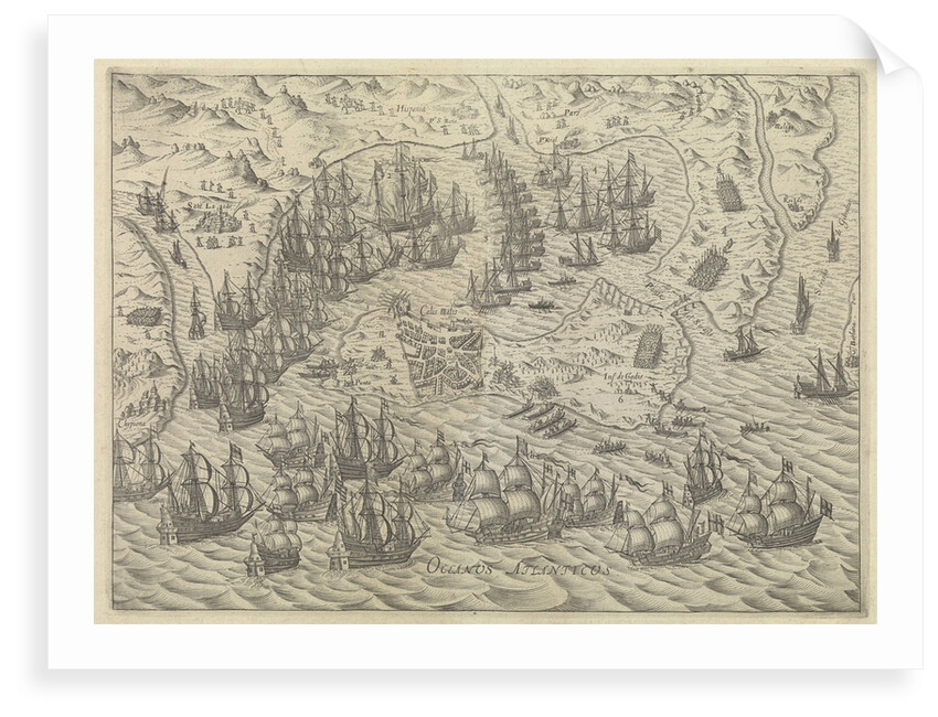 Plan illustrating the English capture of Cadiz on 21 June 1596 by unknown