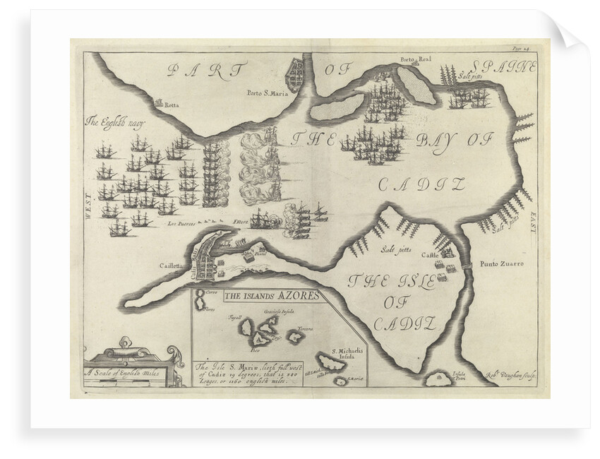Plan illustrating the English capture of Cadiz on 21 June 1596 by unknown