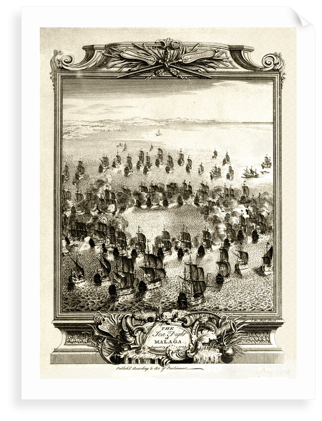 'The Sea Fight of Malaga August 13 1703' [1704] by unknown