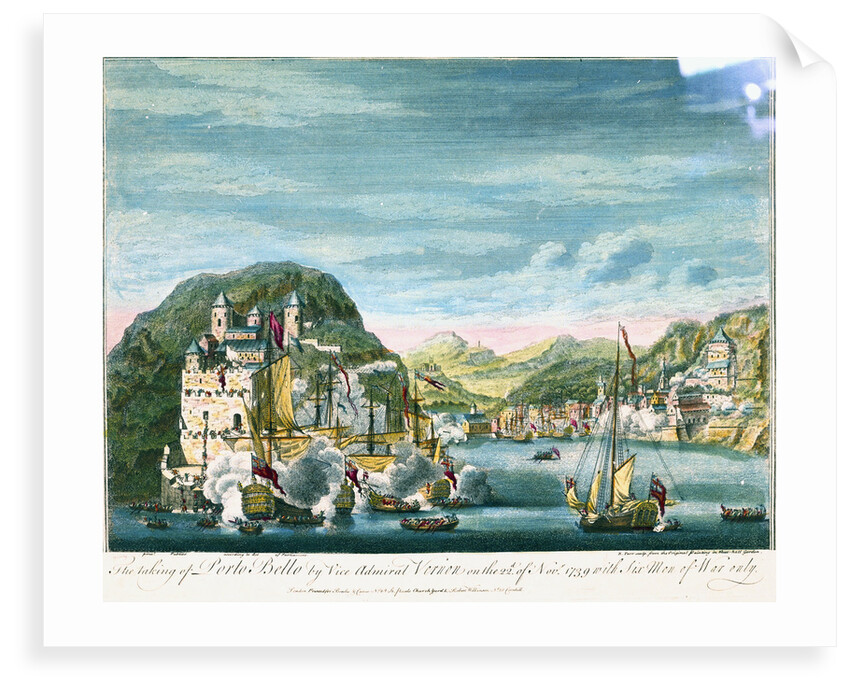 The taking of Porto Bello by Vice Admiral Vernon on the 22d of Nov. 1739 with Six Men of War only by Peter Monamy