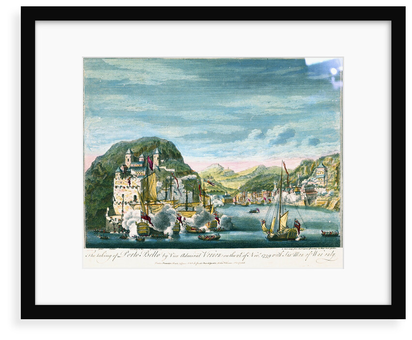 The taking of Porto Bello by Vice Admiral Vernon on the 22d of Nov. 1739 with Six Men of War only by Peter Monamy