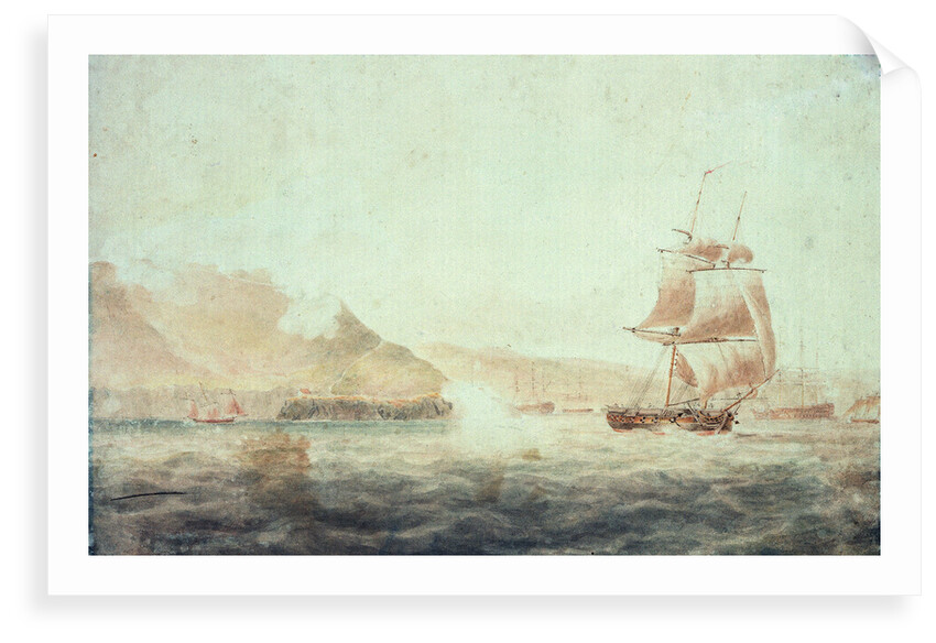 French batteries firing at the brig 'Childers' off Brest 1793 by unknown