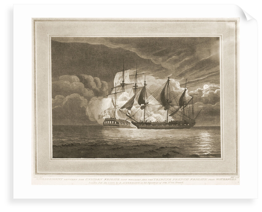 Engagement between the frigate 'Unicorn' and the French frigate 'Tribune' near Waterford by Atkins