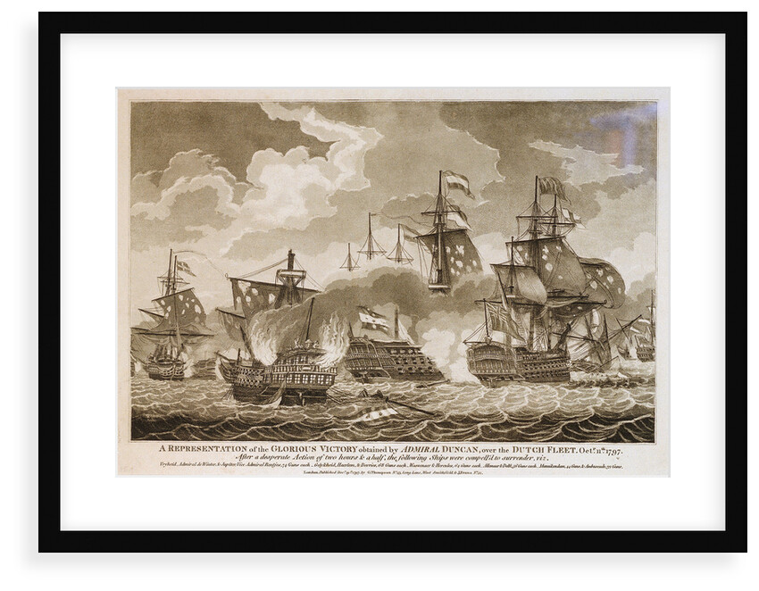 'A Representation of the Glorious Victory obtained by Admiral Duncan over the Dutch Fleet, Octr. 11th.1797 by Thompson