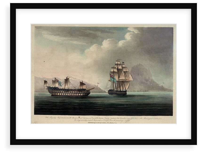 HMS 'Bellisle' near Gibraltar,  24 October 1805 by G. Andrews