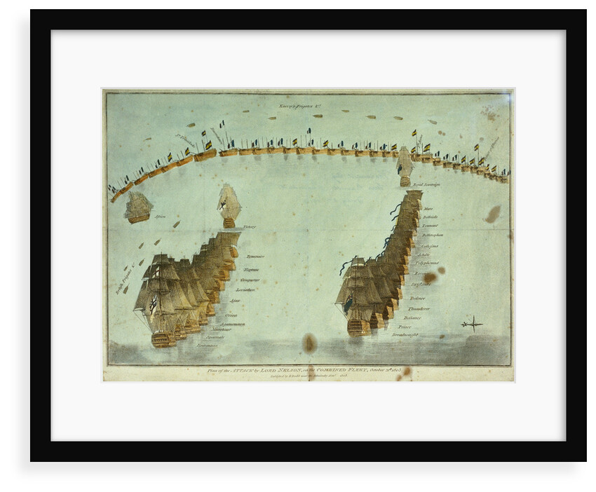 Plan of the attack by Lord Nelson, on the combined fleet, 21 October 1805 by Robert Dodd