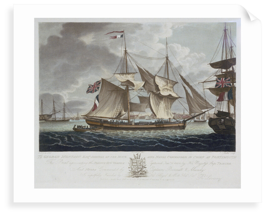 French gun vessels captured on 31 January 1804 by HMS 'Tribune' and 'Hydra' by Joseph Constantine Stadler