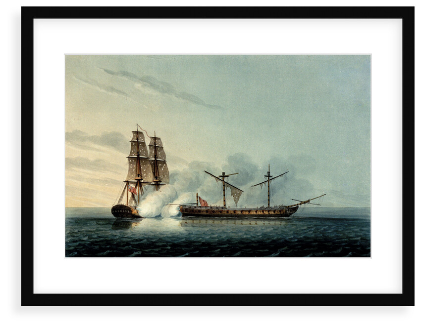 The Turkish frigate 'Badere Zaffer' striking to HMS 'Seahorse' by Robert Pollard