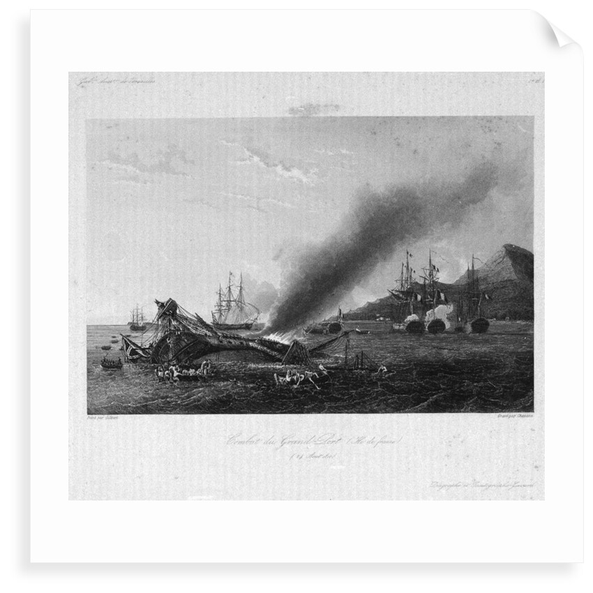Combat du Grand Port, Ile de France, 24 August 1810. Galrie Histque de Versailles by Chavane
