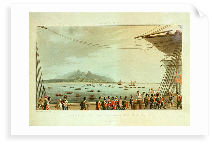 Isle of France No. 1. View from the deck of the Upton Castle transport of the British Army landing by R. Temple