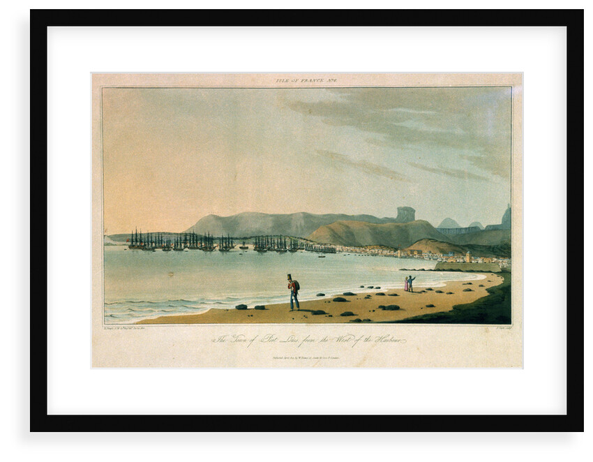 Isle of France No.6: the Town of Port Louis, from the West of the Harbour by William Daniell