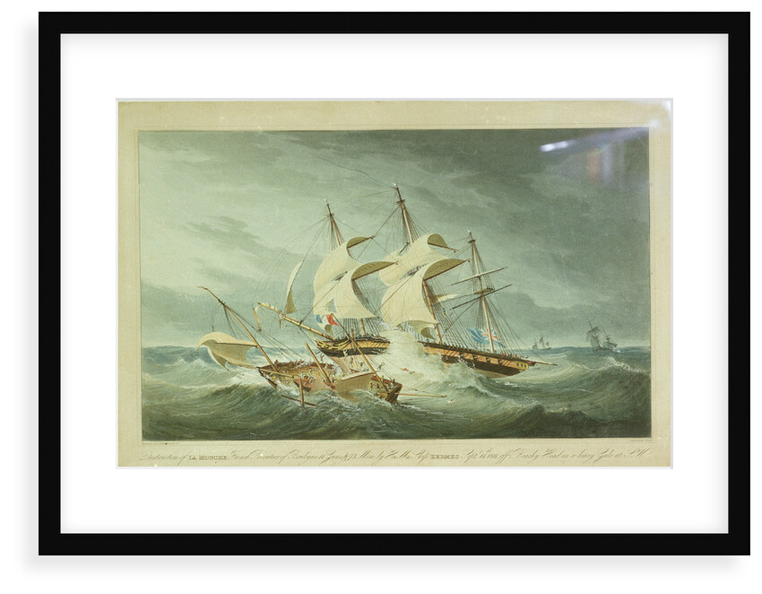 Destruction of the 'La Mouch' by HMS 'Hermes', 14 September 1811 by Philip Brown