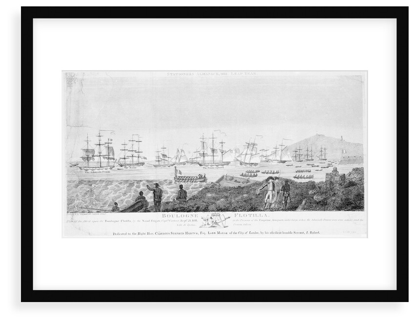 Plan of the attack upon the Boulogne flotilla, by the frigate 'Naiad', 21 September 1811 by I. Ryland