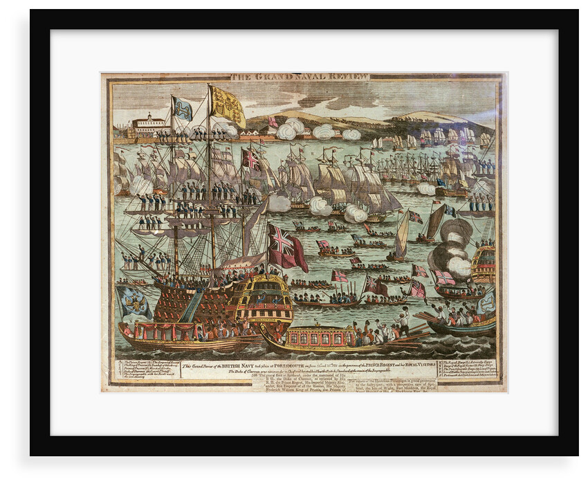 'The Grand Naval Review. This Grand Review of the British Navy took place at Portsmouth on June 24th and 25th 1814 in the presence of the Prince Regent and his Royal Visitors by unknown